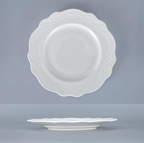 Тарелка белая, Elsa, глянцевая, 21 х 2 см, фарфор (JET, арт. C3600109)