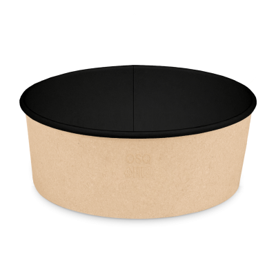 Контейнер круглый OSQ ROUND BOWL 1300 (BW), 160/185x70, Крафт / Чёрный (35/уп.)(210/кор.) JET