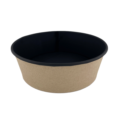 Контейнер круглый OSQ ROUND BOWL 750 (BW), 128/150х60, Крафт / Черный (45/уп.) (270/кор.) JET