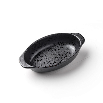 Форма для запекания с ушками черная, матовая, 21,4 х 12 х 4,6 см, фарфор, 400 мл (JET, арт. A26388W521)