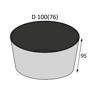 Контейнер круглый OSQ Round Bowl 500 (BW), 76/100x95, Крафт / Чёрный (30/уп.) (600/кор.) JET