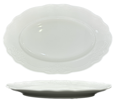 Блюдо овальное белое, Elsa, глянцевое, 31 х 20,4 х 3,2 см, фарфор (JET, арт. C3600115)
