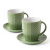 Набор из двух кружек с блюдцами "Елочка" зеленый, глянцевый, 350 мл, каменная керамика (JET, арт. HL1254890-17189633 HL495140-17189638) Набор из двух кружек с блюдцами "Елочка" зеленый, глянцевый, 350 мл, каменная керамика (JET, арт. HL1254890-17189633 HL495140-17189638)