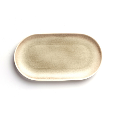Блюдо овальное бежевое, полуматовое, 33 х 17,5 х 2,7 см, фарфор (JET, арт. 17176778 HL1040870)