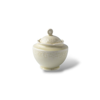 Сахарница с крышкой молочная Camelia, глянцевая, 7х9.5х7.5 см, 220 мл, фарфор (JET, арт. HS236306)