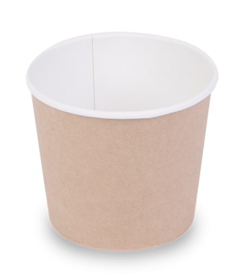 Контейнер круглый OSQ Round Bowl 400 (K), 77/100х85,  Крафт / Белый (30/уп.) (450/кор.) JET