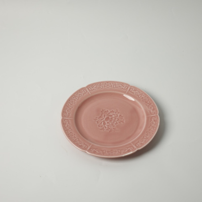 Тарелка плоская розовая Camelia, глянцевая, 21.2х2 см, фарфор (JET, арт. HS231967)