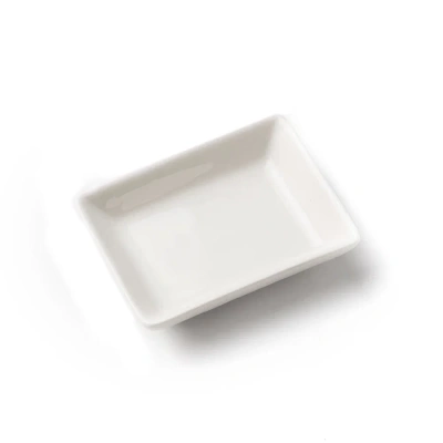 Соусник прямоугольный 8.6*6.5*2.3 см, Фарфор, Белый (арт. H0798)