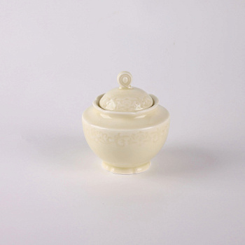 Сахарница с крышкой молочная Camelia, глянцевая, 7х9.5х7.5 см, 220 мл, фарфор (JET, арт. HS236306)