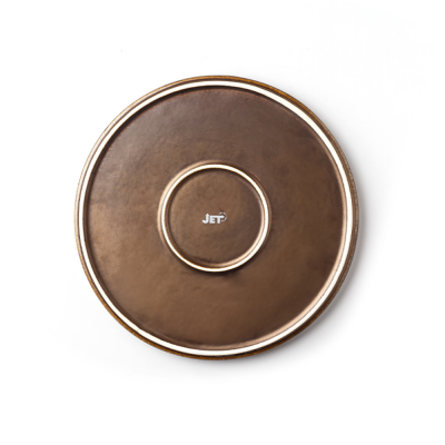 Тарелка плоская с вертикальным бортом бронзовая, 23,8 х 2 см, фарфор (JET, арт. A21522W985)