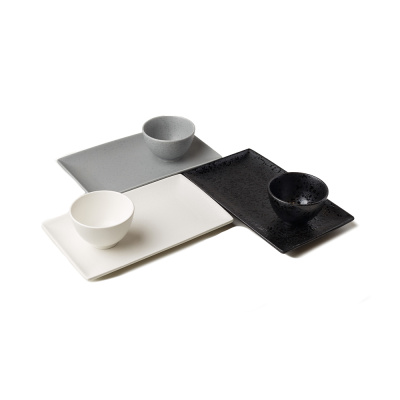 Блюдо прямоугольное черное, матовое, 27,3 х 16,5 х 2,3 см, фарфор (JET, арт. A21263W521)