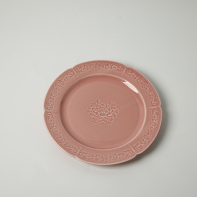 Тарелка плоская розовая Camelia, глянцевая, 26х2.2 см, фарфор (JET, арт. HS231968)