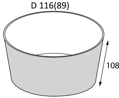 Контейнер круглый OSQ Round Bowl 700 (K), 89/116x108 Крафт / Белый (35уп)(525кор) JET