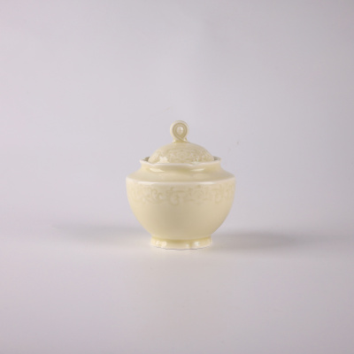 Сахарница с крышкой молочная Camelia, глянцевая, 7х9.5х7.5 см, 220 мл, фарфор (JET, арт. HS236306)