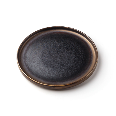 Тарелка плоская с вертикальным бортом бронзовая, 23,8 х 2 см, фарфор (JET, арт. A21522W985)