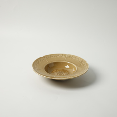 Тарелка глубокая коричневая Camelia, глянцевая, 22х4.7 см, фарфор (JET, арт. HS231962)