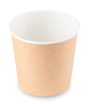 Контейнер круглый OSQ Round Bowl 500 (K), 76/100×95, Крафт / Белый (30/уп.) (600/кор.) JET