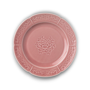 Тарелка плоская розовая Camelia, глянцевая, 21.2х2 см, фарфор (JET, арт. HS231967)