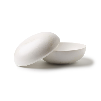 Салатник круглый с крышкой белый, матовый, 17 х 11 см, фарфор (JET, арт. H13594-SH12-2)