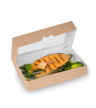 Контейнер OSQ TABOX PRO 1000 (K), 195х120х40, Крафт / Белый (25/уп.) (225/кор.) JET