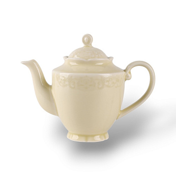 Чайник с крышкой молочный Camelia, глянцевая, 15х20х12 см, 600 мл, фарфор (JET, арт. HS236315)