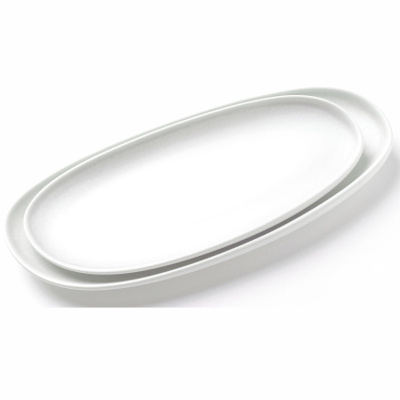 Тарелка овальная белая, матовая, 33,2 см, фарфор (JET, арт. H13644-SH34)