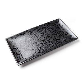 Блюдо прямоугольное черное, матовое, 34,5 х 19,5 х 2,5 см, фарфор (JET, арт. A21527W521)