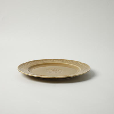 Тарелка плоская коричневая Camelia, глянцевая, 26х2.2 см, фарфор (JET, арт. HS231961)