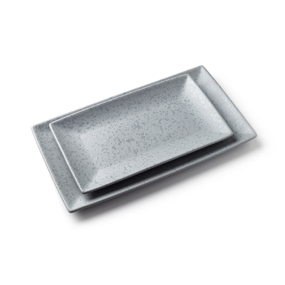 Блюдо прямоугольное серое, матовое, 34,5 х 19,5 х 2,5 см, фарфор (JET, арт. A21527W1101)