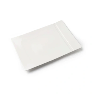 Блюдо белое, глянцевое, 31х21х2.6 см, фарфор (JET, арт. H8186)