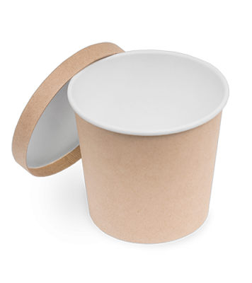 Контейнер круглый OSQ Round Bowl 700 (K), 89/116x108 Крафт / Белый (35уп)(525кор) JET