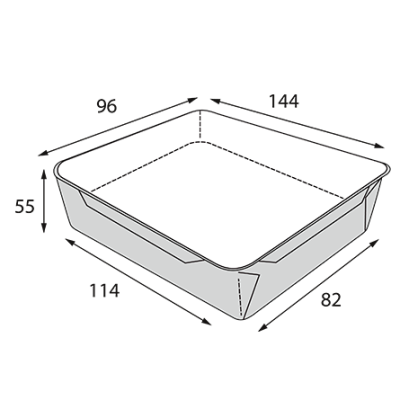 Контейнер OSQ OPSALAD 450 (K), 114/144x82/96x55, Крафт / Белый (50уп)(800кор) JET