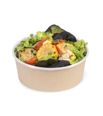 Контейнер круглый OSQ ROUND BOWL 1300(K), 160/185x70, Крафт / Белый (35/уп.)(210/кор.)JET