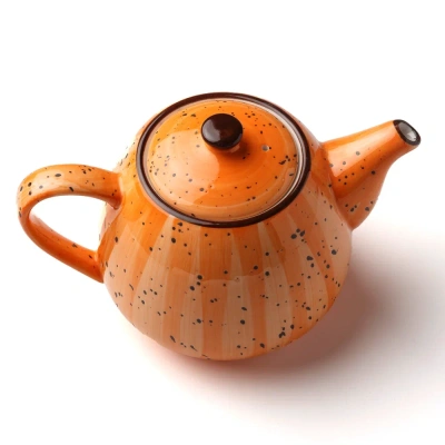 Чайник оранжевый, глянцевый, 800 мл, фарфор (JET, арт. H13170-N377)