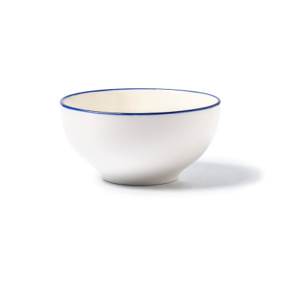 Салатник белый с синим кантом, глянцевый, 13 х 6,3 см (JET, арт. H12405-N546)