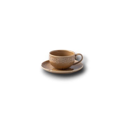 Блюдце коричневое Camelia, глянцевая, 15.2х2 см, фарфор (JET, арт. HS231963)