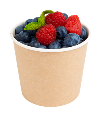 Контейнер круглый OSQ Round Bowl 400 (K), 77/100х85,  Крафт / Белый (30/уп.) (450/кор.) JET