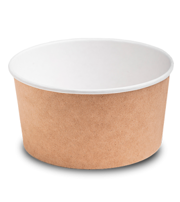 Контейнер круглый OSQ ROUND BOWL 1000 (K), 128/150х77, Крафт / Белый (45уп)(270кор) JET