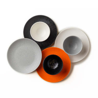 Тарелка черная, матовая, 26 х 3 см, фарфор (JET, арт. A0019W521)