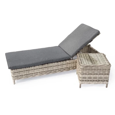 Набор «Коэна» (шезлонг с матрасом и столик со стеклом)