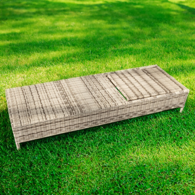 Шезлонг из искусственного ротанга GLV845V-C + матрас в подарок!