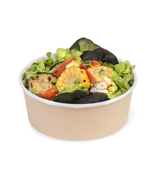 Контейнер круглый OSQ ROUND BOWL 1300(K), 160/185x70, Крафт / Белый (35/уп.)(210/кор.)JET