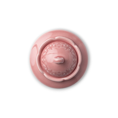 Сахарница с крышкой розовая Camelia, глянцевая, 7х9.5х7.5 см, 220 мл, фарфор (JET, арт. HS236308)