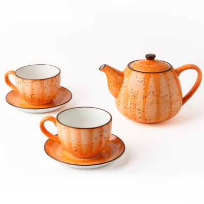 Чайный сервиз оранжевый на 2 персоны