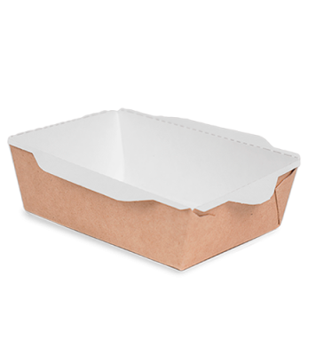 Контейнер OSQ OPSALAD 400 (K), 120/145x85/96x45, Крафт / Белый (50/уп.) (800/кор.) JET