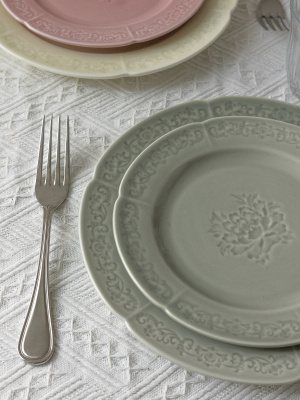 Тарелка плоская зеленая Camelia, глянцевая, 21.2х2 см, фарфор (JET, арт. HS231649)