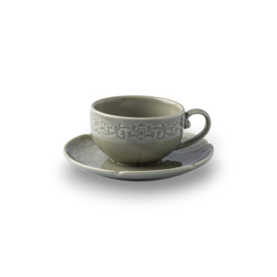 Блюдце зеленое Camelia, глянцевая, 15.2х2 см, фарфор (JET, арт. HS231655)