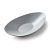 Салатник овальный серый, матовый, 31,2 х 17,5 х 8,0 см, фарфор, 700 мл (JET, арт. A23549W1101)