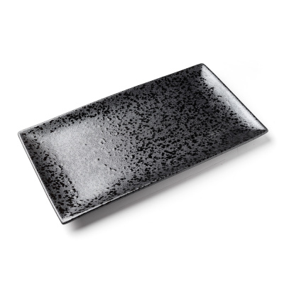 Блюдо прямоугольное черное, матовое, 34,5 х 19,5 х 2,5 см, фарфор (JET, арт. A21527W521)