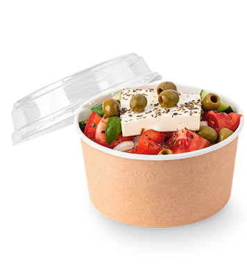 Контейнер круглый OSQ ROUND BOWL 1000 (K), 128/150х77, Крафт / Белый (45уп)(270кор) JET